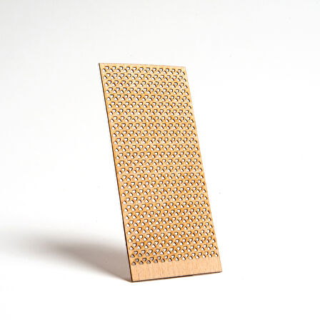 Delikli Model ( Üçgen ) Ahşap Mum Fitili ve Yapışkanlı Fitil Sehpası 10 Adet ( 50mm x 100mm x 0,5mm )