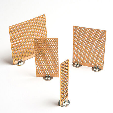 Delikli Model ( Üçgen ) Ahşap Mum Fitili ve Yapışkanlı Fitil Sehpası 100 Adet ( 75mm x 100mm x 0,5mm )