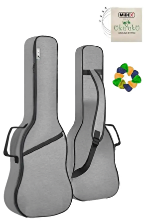 Midex Cs-21 Soprano Ukulele Çantası Gigbag Soft Case Kılıf (10 Pena ve Takım Tel Hediye)