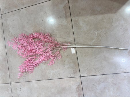Açık Pembe Pastel Dal, 85 cm, 7 Dallı Yapay Koçanlı Dal