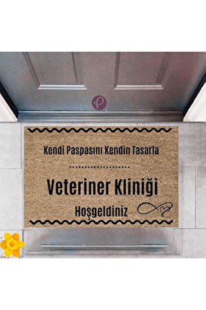 Kapı Önü Paspası Dekoratif Dijital Baskı Veteriner Kliniği P-2540