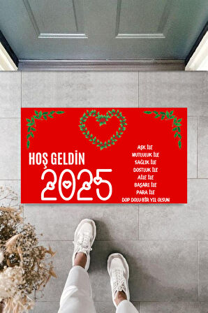 Kapı Önü Paspası Yeni Yıl 2025 Özel Tasarım Model 24