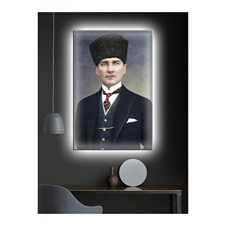 Kanvas Tablo Atatürk (Ofis İşyeriSalon) Led Işıklı