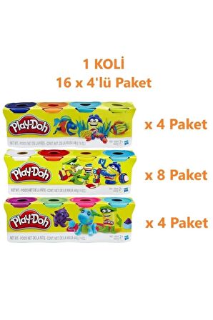 Play Doh Oyun Hamuru 4'lü 1 Koli (112gr X 64 Adet)