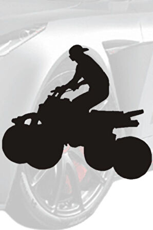 ATV Sürücüsü Oto Sticker Siyah 15 cm X 13,5 cm