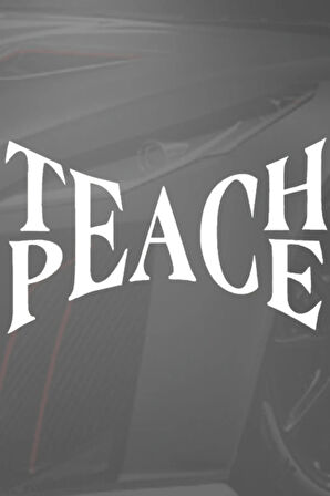 Teach Peace Barış  Vinil Kesim Araç Sticker Beyaz 12X7