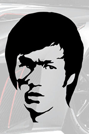 Bruce Lee Ünlü Bakışı Vinil Kesim Araç Sticker Siyah 10X14