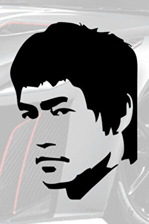 Bruce Lee Efsane Bakışı Vinil Kesim Araç Sticker Siyah 10X14