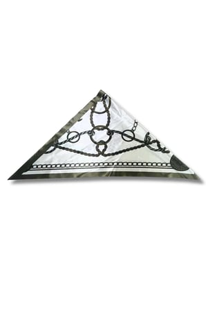 Zincir Desenli Haki Üçgen Fular Bandana Estacraft - 100x45 cm