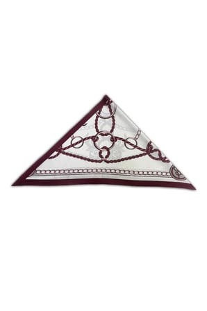 Zincir Desenli Kırmızı Üçgen Fular Bandana Estacraft - 100x45 cm