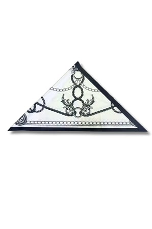 Zincir Desenli Siyah Üçgen Fular Bandana Estacraft - 100x45 cm