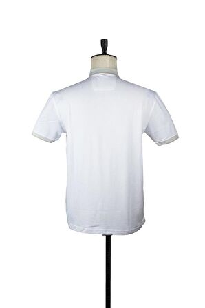 Kısa Kol Merserize Polo Yaka Slim Fit Dar Kesim Casual T-Shirt 1011220109 Beyaz