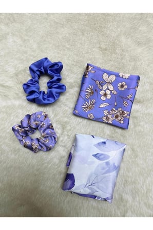 Sevgililer Günü Özel Mor Fular Toka Bandana Hediye Seti