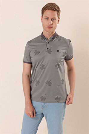 Kısa Kollu Baskılı Örme Pamuklu Casual Slim Fit Dar Kesim T-Shirt 1011230173 Siyah