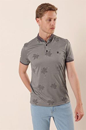 Kısa Kollu Baskılı Örme Pamuklu Casual Slim Fit Dar Kesim T-Shirt 1011230173 Siyah