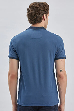 Siyah Desenli Oxford Polo Yaka Cepli Pamuklu Klasik Comfort Fit Rahat Kesim Tişört 1011240171
