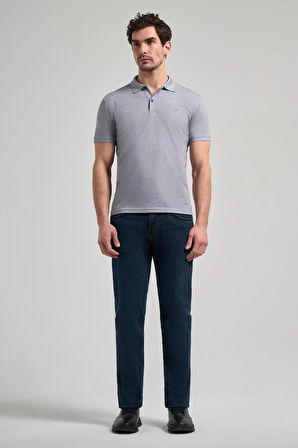 Füme Kısa Kol Baskılı Pike Polo Yaka Cepsiz esnek Casual Slim Fit Tişört 1011250151