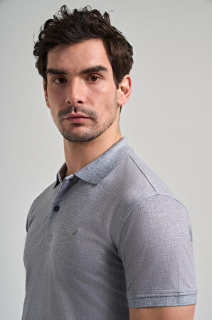 Füme Kısa Kol Baskılı Pike Polo Yaka Cepsiz esnek Casual Slim Fit Tişört 1011250151