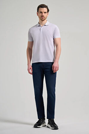 Gri Kısa Kol Baskılı Pike Polo Yaka Cepsiz esnek Casual Slim Fit Tişört 1011250151