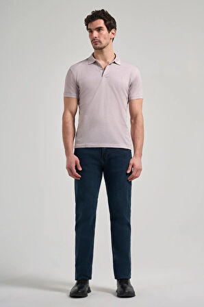 Koyu Bej Kısa Kol Baskılı Pike Polo Yaka Cepsiz esnek Casual Slim Fit Tişört 1011250151