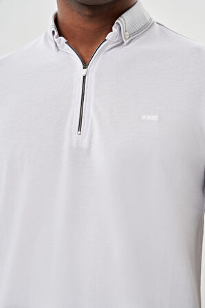 Beyaz Kısa Kol Düz Pike Polo Yaka Cepsiz Pamuk Casual Slim Fit Tişört 1011245900_600