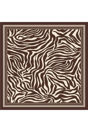 Tarzını Seç Kahverengi Zebra Fular / Bandana / Aksesuar 48x48 cm