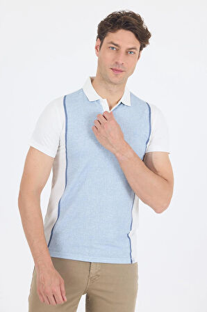 Kısa Kol Baskılı Jakarlı Polo Yaka Cepsiz Slim Fit Tişört 1011250122