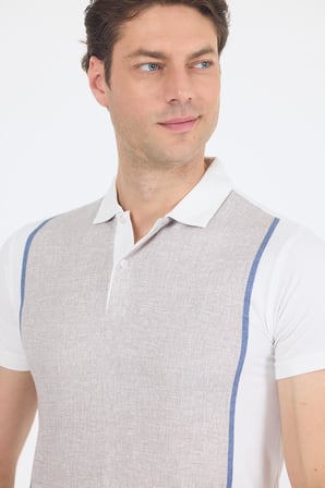 Kısa Kol Baskılı Jakarlı Polo Yaka Cepsiz Slim Fit Tişört 1011250122