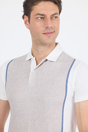 Kısa Kol Baskılı Jakarlı Polo Yaka Cepsiz Slim Fit Tişört 1011250122