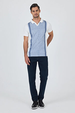 Kısa Kol Baskılı Suprem İtalyan Yaka Cepsiz Slim Fit Tişört 1011250123