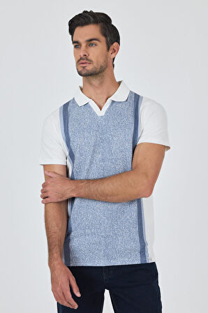 Kısa Kol Baskılı Suprem İtalyan Yaka Cepsiz Slim Fit Tişört 1011250123