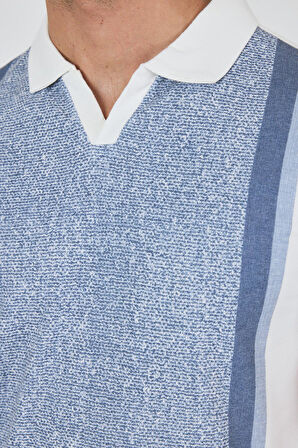 Kısa Kol Baskılı Suprem İtalyan Yaka Cepsiz Slim Fit Tişört 1011250123