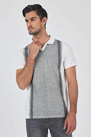 Kısa Kol Baskılı Suprem İtalyan Yaka Cepsiz Slim Fit Tişört 1011250123