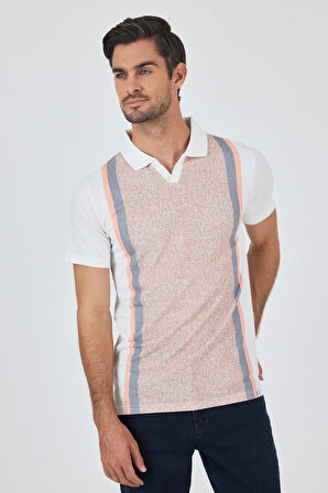 Kısa Kol Baskılı Suprem İtalyan Yaka Cepsiz Slim Fit Tişört 1011250123