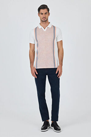 Kısa Kol Baskılı Suprem İtalyan Yaka Cepsiz Slim Fit Tişört 1011250123