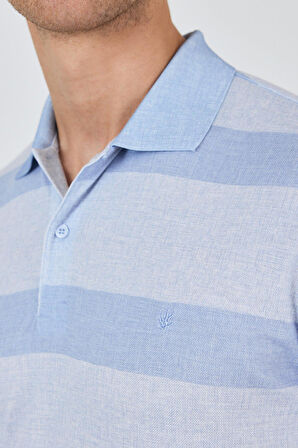 Kısa Kol Desenli Pike Polo Yaka Cepsiz Slim Fit Tişört 1011250128