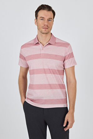 Kısa Kol Desenli Pike Polo Yaka Cepsiz Slim Fit Tişört 1011250128
