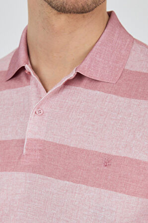 Kısa Kol Desenli Pike Polo Yaka Cepsiz Slim Fit Tişört 1011250128