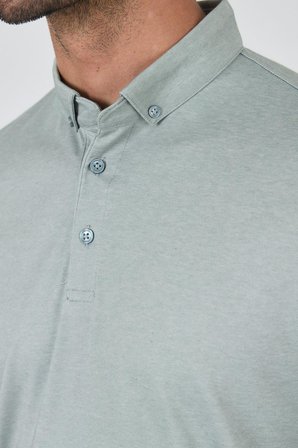 A.Yeşil Kısa Kol Düz Suprem Polo Yaka Cepsiz Pamuklu Casual Slim Fit Tişört 1011250160_607