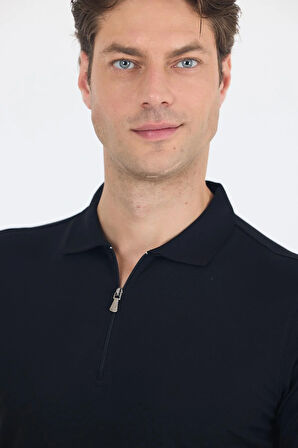 Siyah Kısa Kol Düz Suprem Polo Yaka Cepsiz Esnek Casual Slim Fit Tişört 1011250161_001