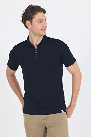 Siyah Kısa Kol Düz Suprem Polo Yaka Cepsiz Esnek Casual Slim Fit Tişört 1011250161_001