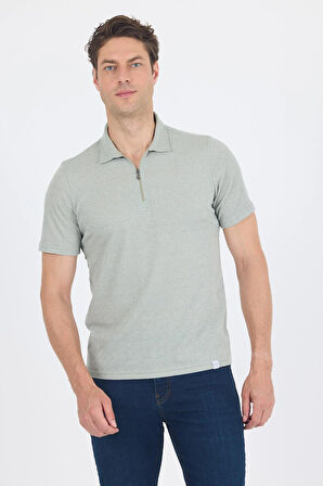 Koyu Yeşil Kısa Kol Düz Suprem Polo Yaka Cepsiz Pamuklu Casual Slim Fit Tişört 1011250162_700