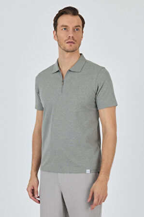 Koyu Yeşil Kısa Kol Düz Suprem Polo Yaka Cepsiz Pamuklu Casual Slim Fit Tişört 1011250164_700