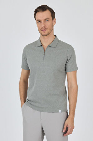 Koyu Yeşil Kısa Kol Düz Suprem Polo Yaka Cepsiz Pamuklu Casual Slim Fit Tişört 1011250164_700