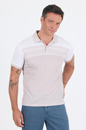 Kısa Kol Baskılı Pike Polo Yaka Cepsiz Slim Fit Tişört 1011250166