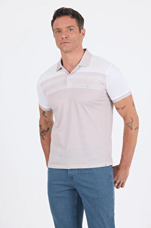 Kısa Kol Baskılı Pike Polo Yaka Cepsiz Slim Fit Tişört 1011250166