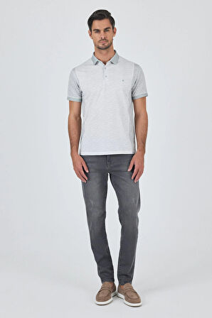 Kısa Kol Baskılı Pike Polo Yaka Cepsiz Slim Fit Tişört 1011250167