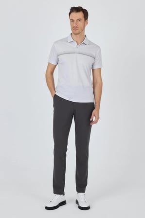 Kısa Kol Baskılı Pike Polo Yaka Cepsiz Slim Fit Tişört 1011250168