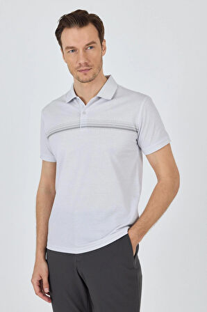 Kısa Kol Baskılı Pike Polo Yaka Cepsiz Slim Fit Tişört 1011250168