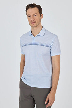 Kısa Kol Baskılı Pike Polo Yaka Cepsiz Slim Fit Tişört 1011250168